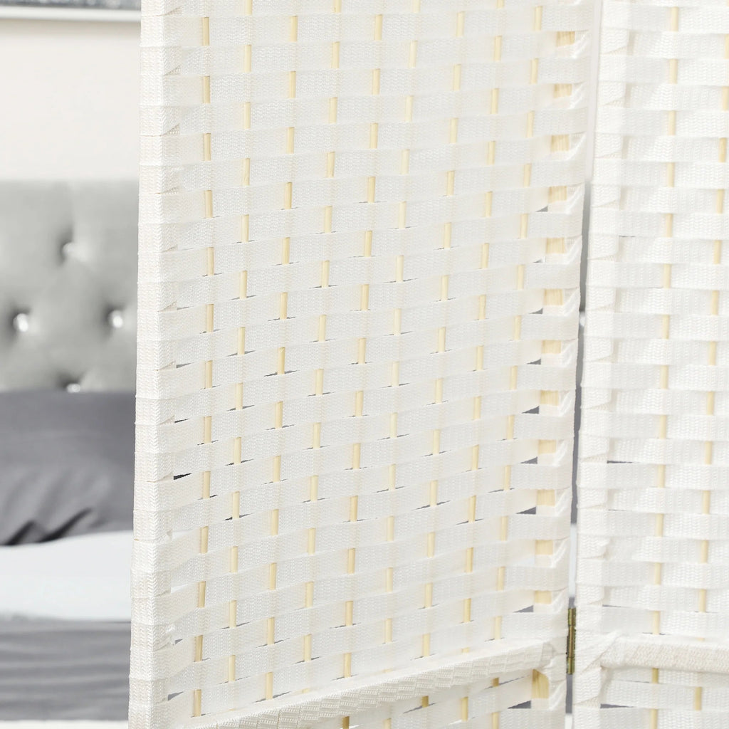 HOMCOM Folding Privacy Screen, 8 Panel, 5.6' Tall, White - 830-814V02WT