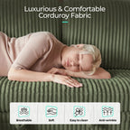 LINSY HOME Pull-Out Chaise Loveseat Sofa, 56 inch, Dark Green - USB and Cup Holders