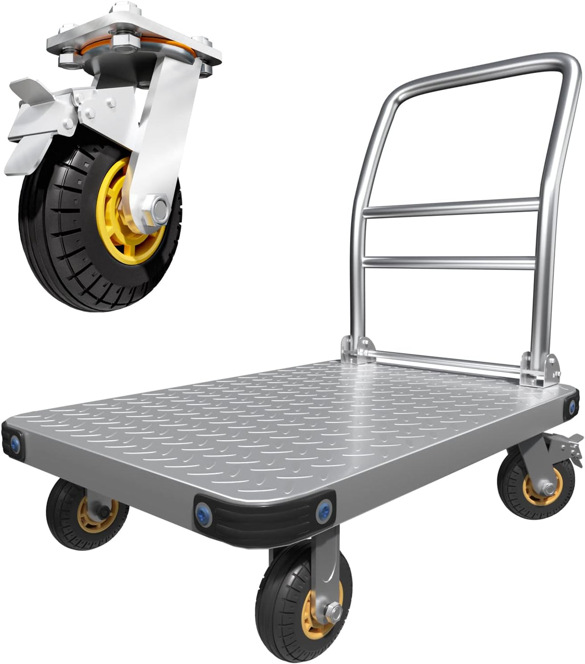 Lomive Steel Platform Truck Flatbed Cart 36 x 24in, 2000 lbs