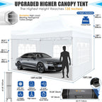 HOTEEL Heavy Duty Pop-Up Canopy Tent 10x15, 4 Sidewalls, Black