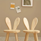Ecoboom Wooden Rabbit Ears Stools, 2pcs - Rubber Wood