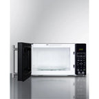Compact Countertop Microwave, Black With 2 USB Ports And Built-In Power Allocator