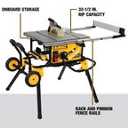 DEWALT 15 Amp Corded 10 in Job Site Table Saw With Rolling Stand - DWE7491RS