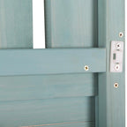 Wooden Outdoor Potting Bench Table With 4 Storage Shelves, Side Hook And Green Finish