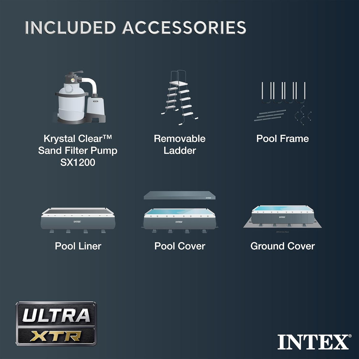Intex Ultra XTR Rectangular Frame Above Ground Pool Set, 18' x 9' x 52"