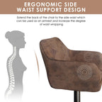 Homfa Tall Adjustable Rolling Bar Stools With Armrests And Back, Vintage Brown, Set Of 2