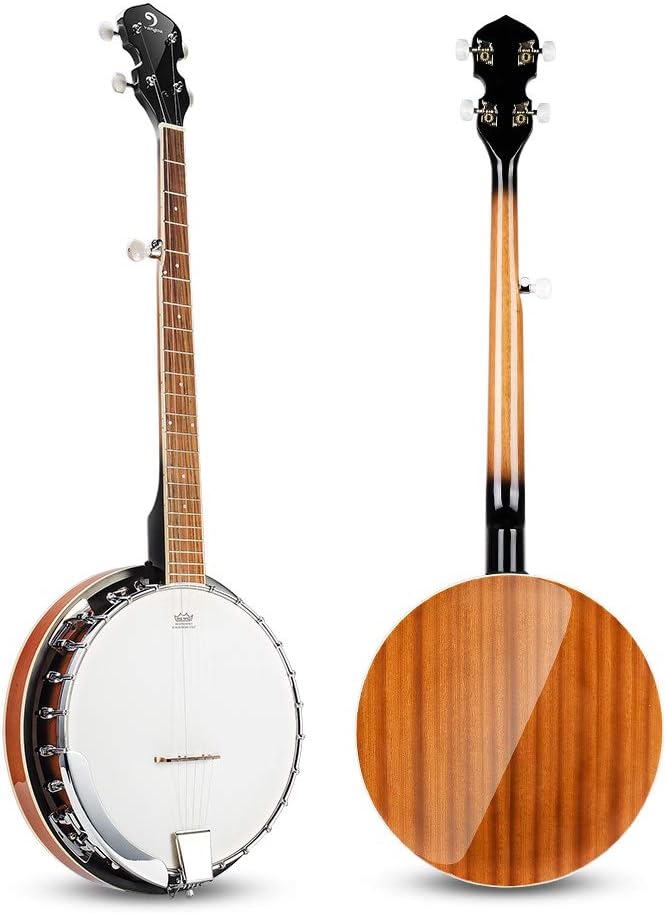 Vangoa 5-String 38 Inch Resonator Banjo Kit, Brown - VBJ-40