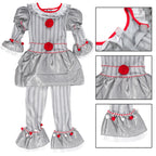 Kids Clown Costume Halloween, Classic Movies Character Fancy Dress Suit for Boys Girls Carnival Party 3-10 Years