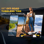 Off Road Electric Scooter For Adults, 1200W, 11 in Tires, 330 lb Load - GT06