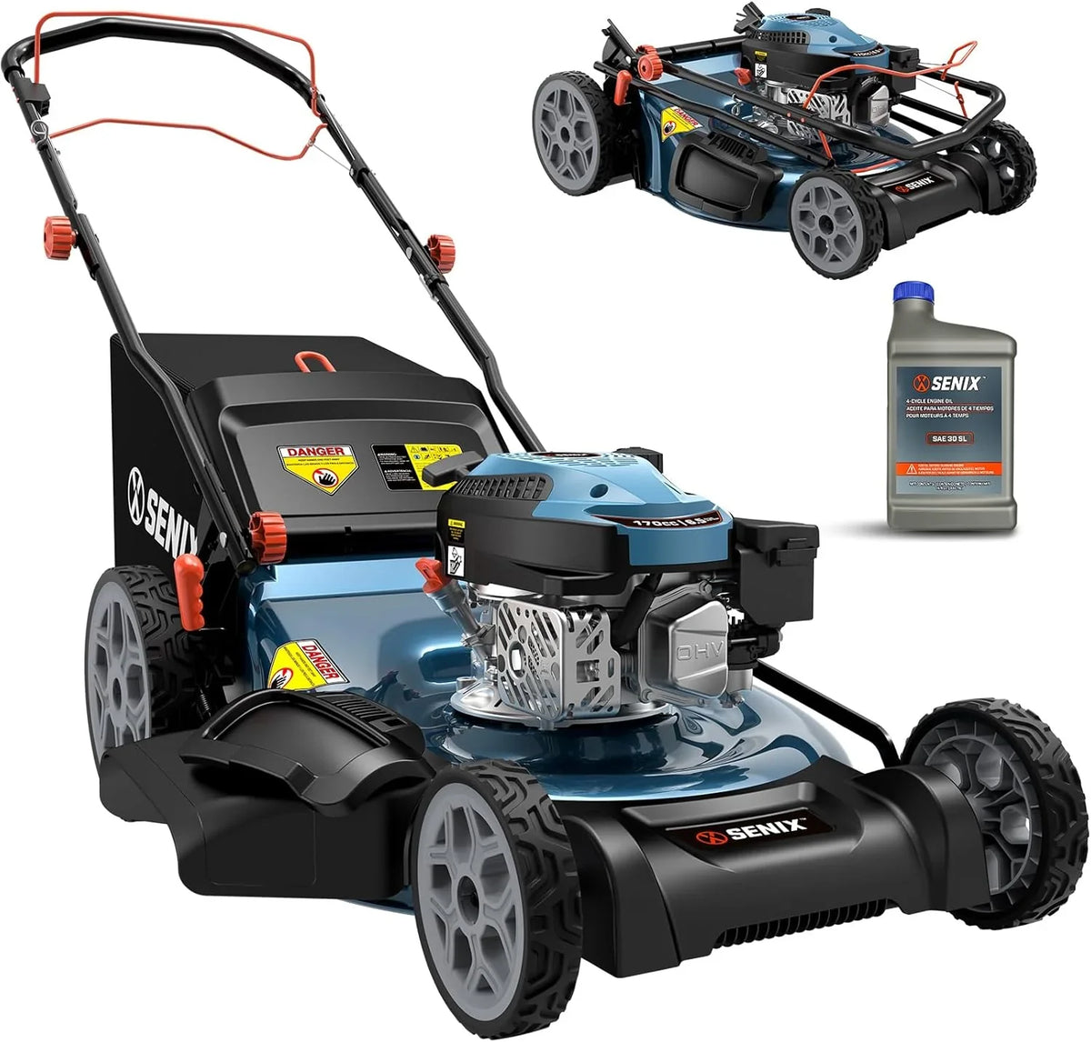 SENIX Gas Lawn Mower, 20 inch 144 cc 4-Cycle - GCJ-LSPG-L4
