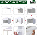 Eurmax USA 10 x 10 Pop-Up Commercial Canopy Tent With 4 Sidewalls, Roller Bag And Awning