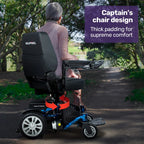 Equipmed Heavy Duty Electric Wheelchair, 20km Range, 125kg Capacity, Blue - PowerCruise Paramount