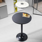 Round Bar-Height Bistro Pub Table With Metal Base And MDF Top, 23.8 x 23.8 x 39.5 Inch