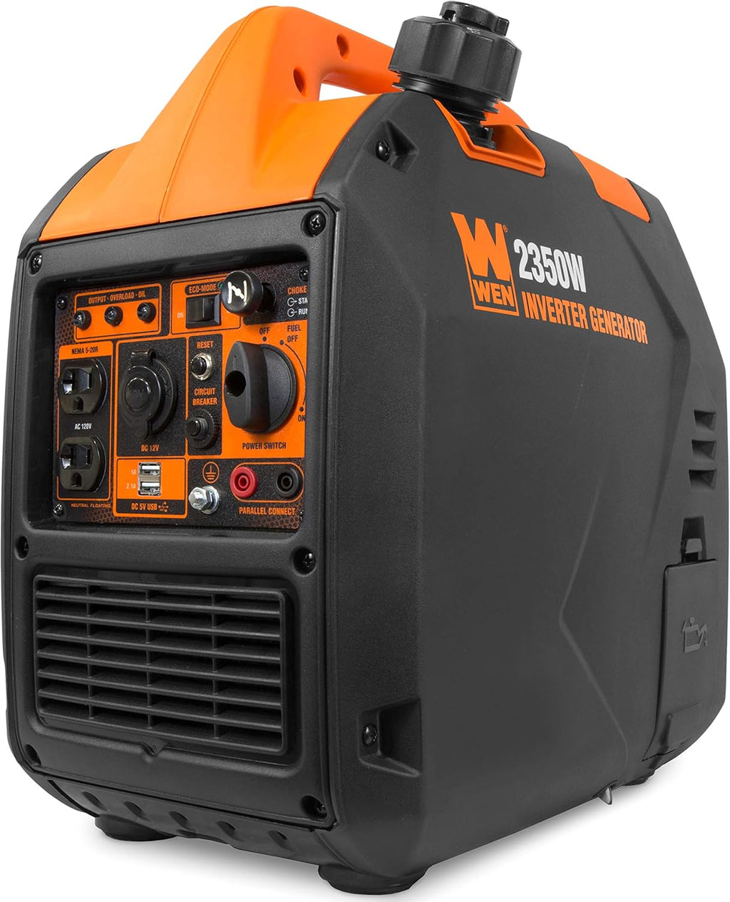 WEN Portable Inverter Generator 2350-Watt Gasoline, Black - 56235i