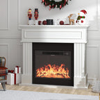 Electric Fireplace With Mantel, 43in Freestanding Heater TV Stand With 23in Insert, White