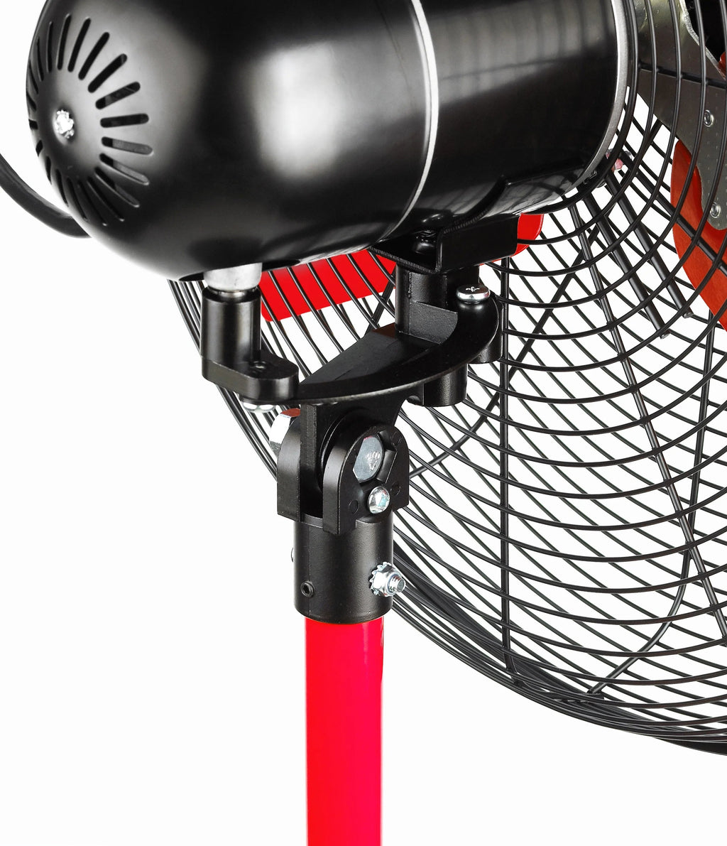 Hyper Tough 20 inch 3-Speed Oscillating Metal Pedestal Fan, Red & Black