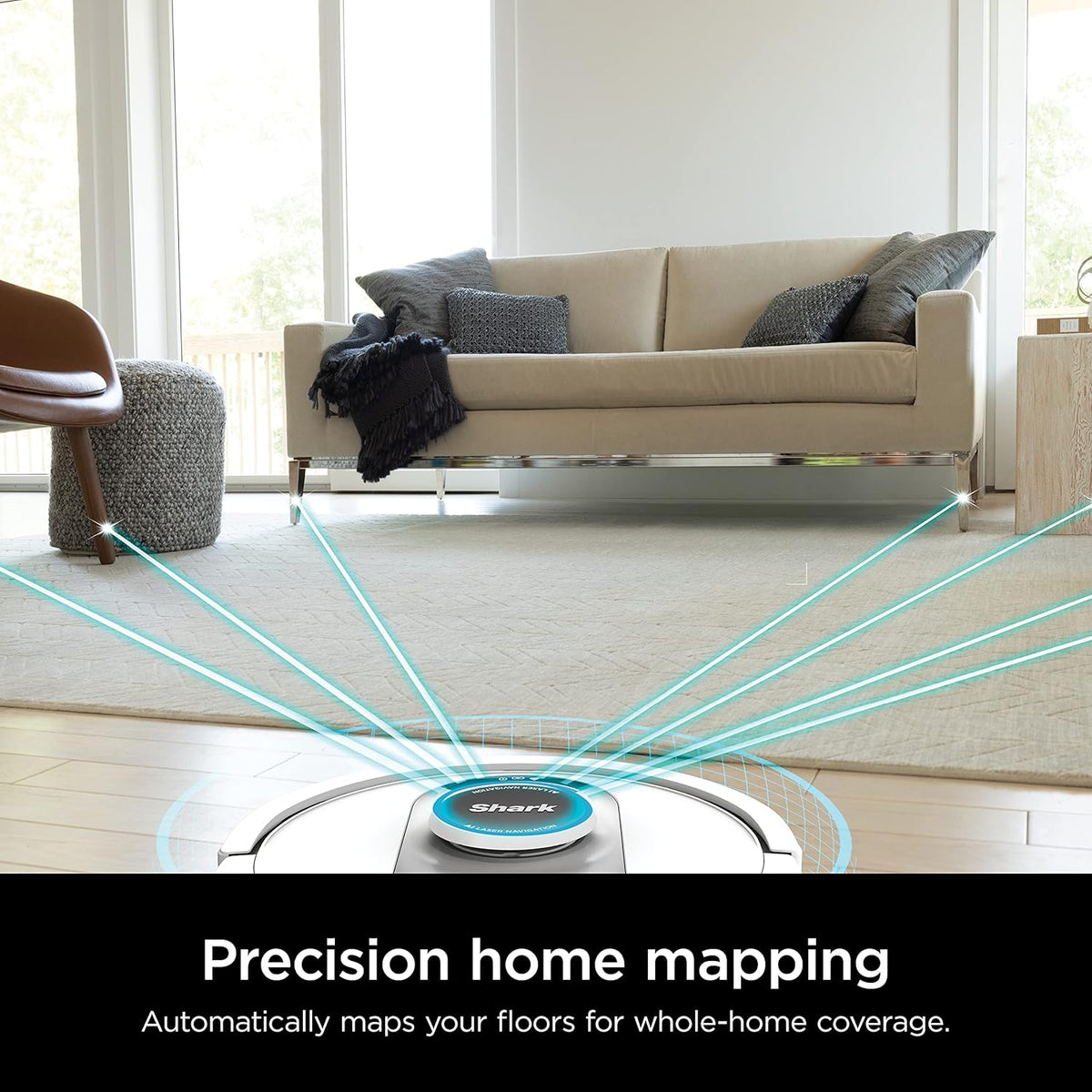 Shark AI Ultra Robot Vacuum With Matrix Clean, 60-Day Bagless Self-Empty Base, Black/Silver - AV2511AE/AV251WA (Renewed)