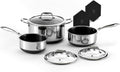 HexClad Hybrid Nonstick 6-Piece Pot Set With 2, 3, And 8-Quart Pots And 2 Silicone Trivets