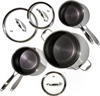 HexClad Hybrid Nonstick 6-Piece Pot Set With 2, 3, And 8-Quart Pots And 2 Silicone Trivets