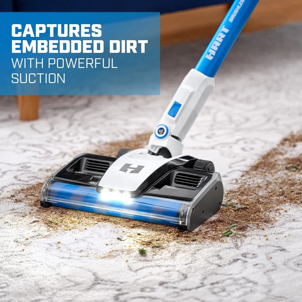 HART 20-Volt Dual Brushroll Stick Vacuum Kit With 4.0 Ah Lithium-Ion Battery