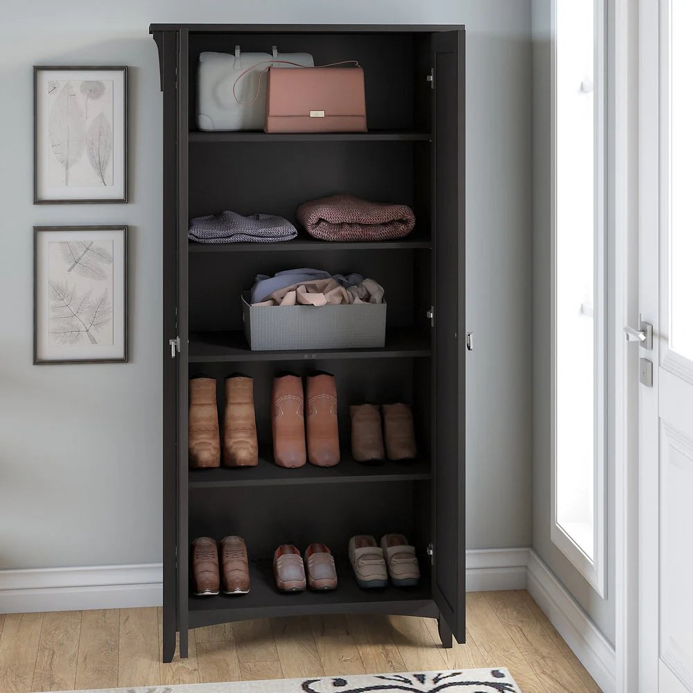 Tall Freestanding Storage Cabinet With Doors And 5 Shelves