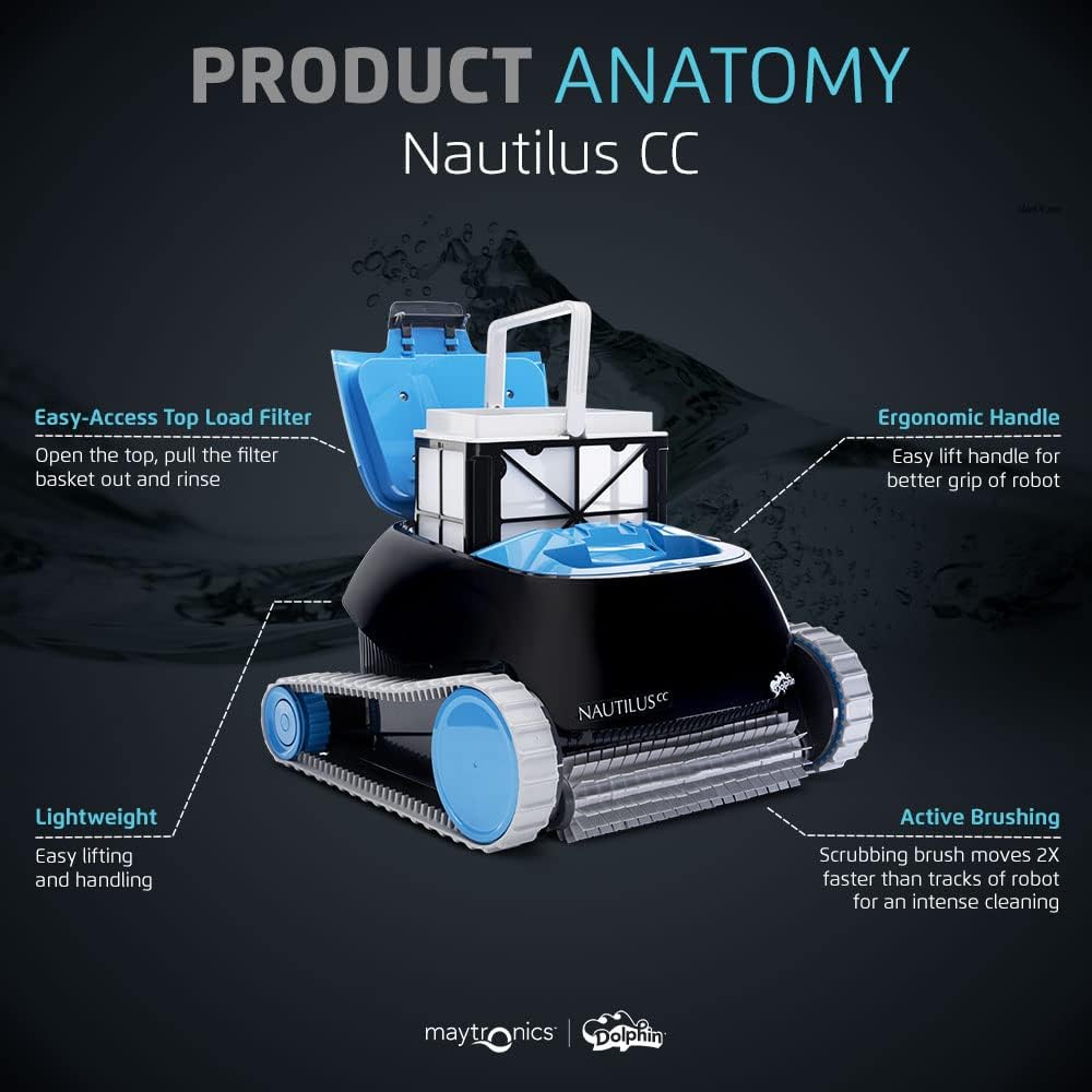 Dolphin Nautilus CC Automatic Robotic Pool Vacuum Cleaner With Caddy For In-Ground Pools Up To 33 FT