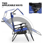 MoNiBloom Zero Gravity Reclining Chairs Set Of 2 With Canopy Shade And Headrest, Black - 330 lbs