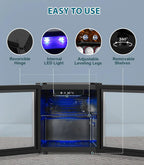 Electactic 3.2 Cu Ft 130 Can Beverage Refrigerator Cooler, Black, 19.29 x 17.32 x 30.79 inches - JC-90