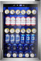 Electactic 3.2 Cu Ft 130 Can Beverage Refrigerator Cooler, Black, 19.29 x 17.32 x 30.79 inches - JC-90
