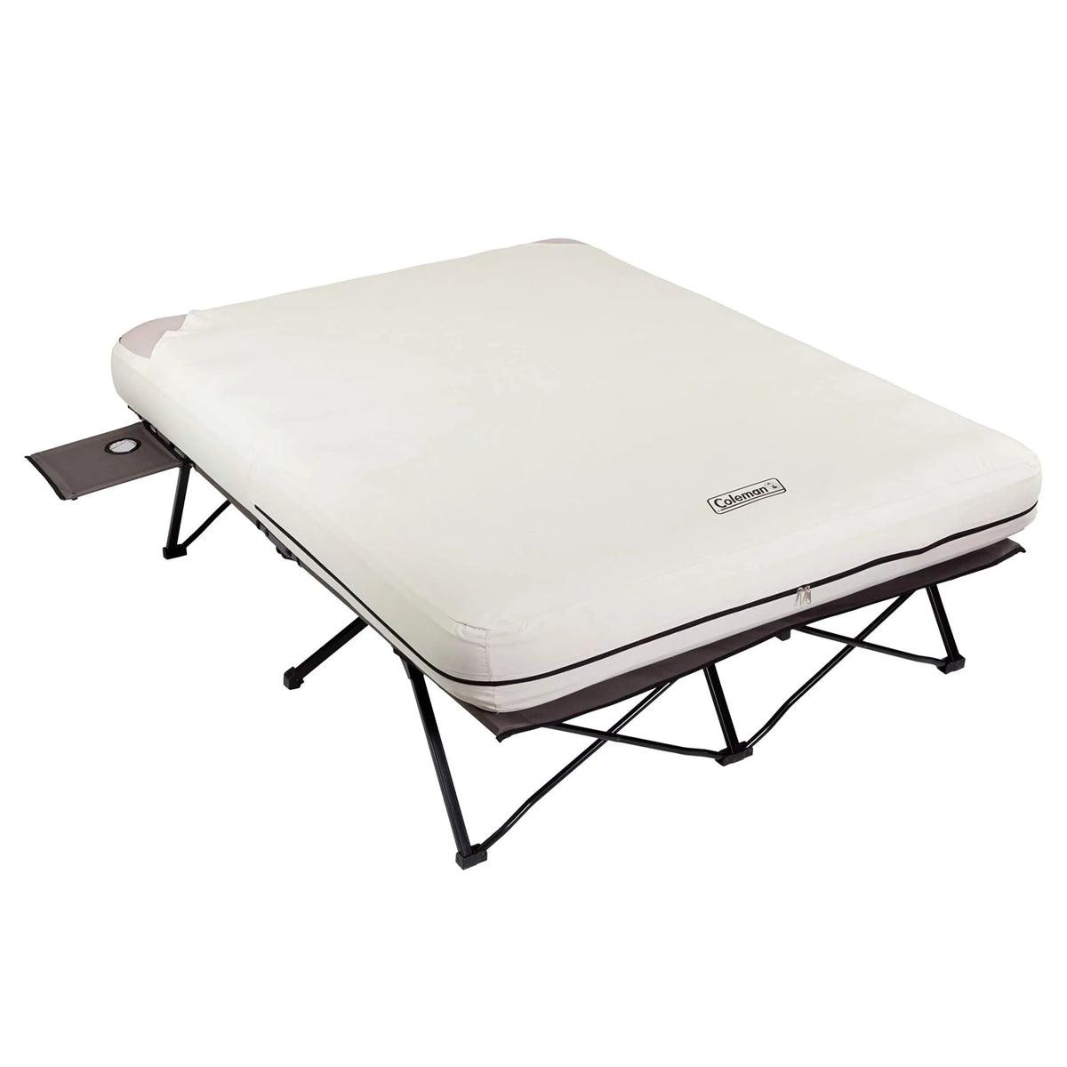 Camping Cot With Queen Air Mattress And Battery-Operated Pump