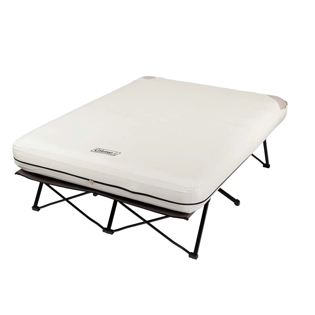 Camping Cot With Queen Air Mattress And Battery-Operated Pump