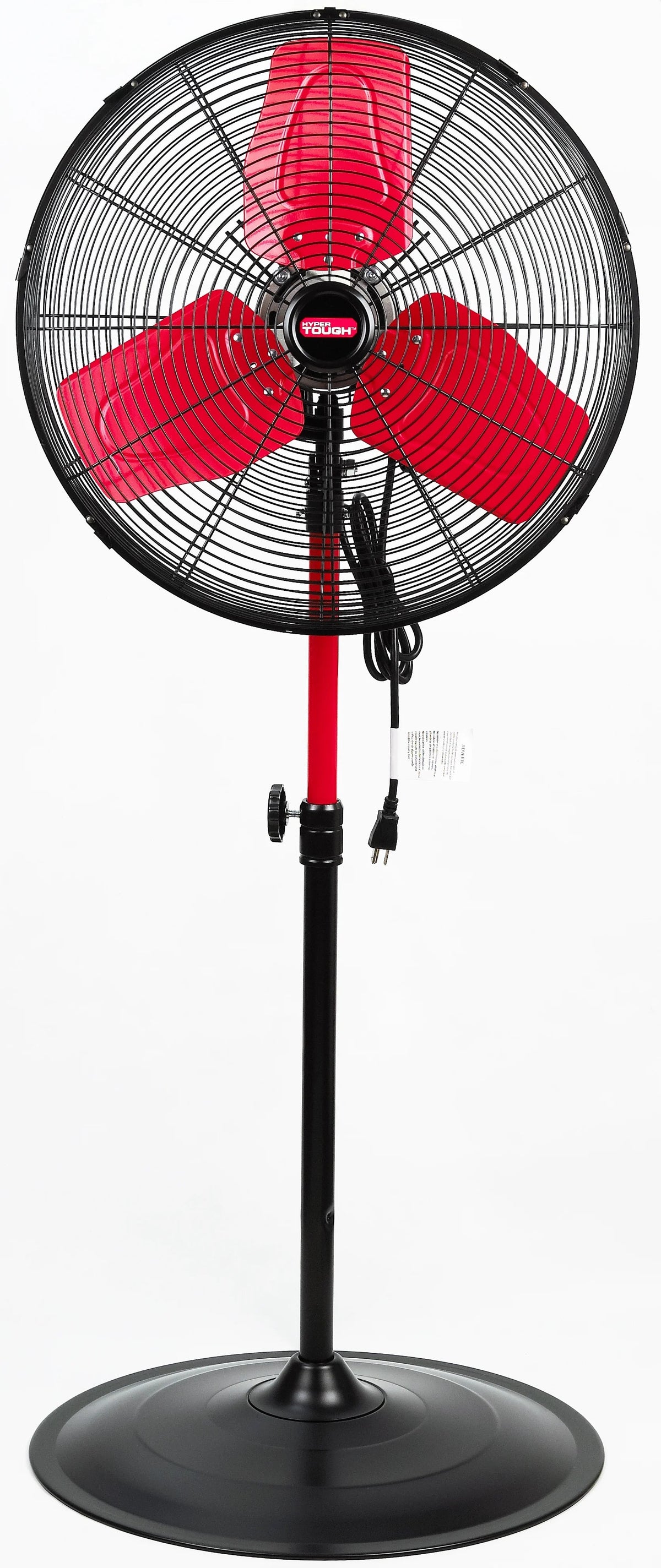 Hyper Tough 20 inch 3-Speed Oscillating Metal Pedestal Fan, Red & Black