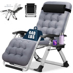 NAIZEA Zero Gravity Lawn Recliner Chairs, 2 Pack, Black