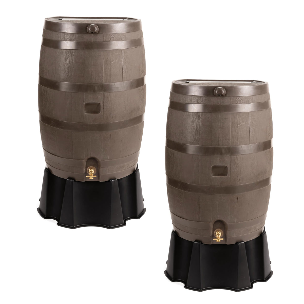 50 Gallon Rain Barrel With Brass Spigot And Flat-Back Design
