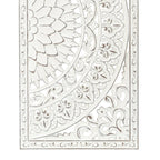 Set Of 2 Distressed Ivory White Wood Flower Wall Art With Black Accents - 33.1in H x 14.6in W