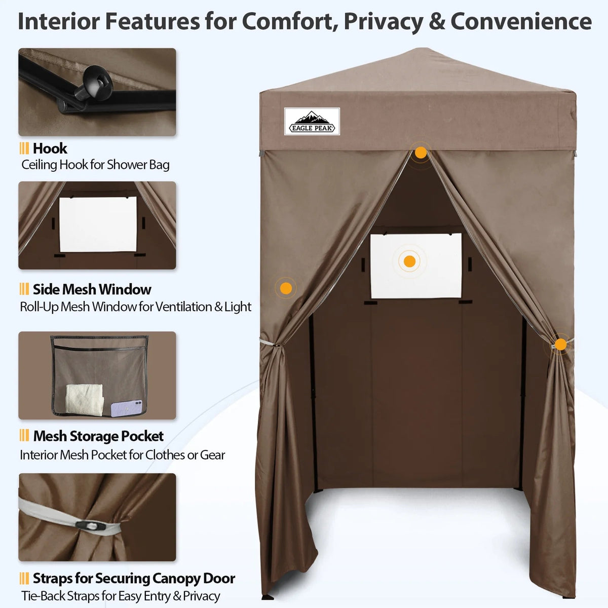 EAGLE PEAK Ultra Compact 4 ft x 4 ft Pop-Up Changing Room Canopy - Flex