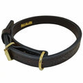 Ray Allen Premier Leather K9 Collar, Brown, English Rein Leather, Brass Hardware, 1 Inch Wide