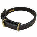 Ray Allen Premier Leather K9 Collar, Brown, English Rein Leather, Brass Hardware, 1 Inch Wide