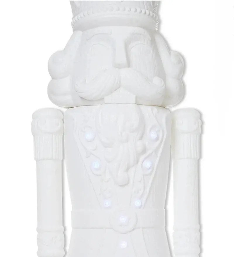 Holiday Time Lighted Musical Nutcracker Statue 75 inch / 6 Foot White - 2025