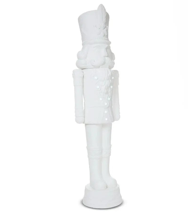 Holiday Time Lighted Musical Nutcracker Statue 75 inch / 6 Foot White - 2025