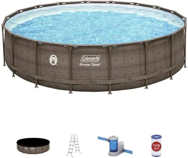 Coleman Power Steel Frame Above-Ground Swimming Pool Set 18 x 48