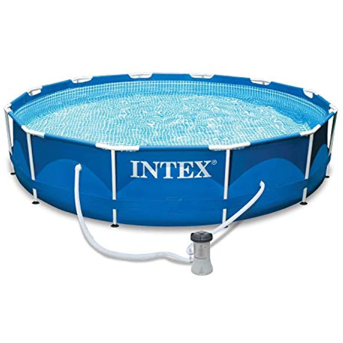 Intex Metal Frame Above Ground Swimming Pool With Filter And Cover, 12 Ft x 30 Inches - 28211EH