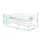 Jennifer Taylor Home La Rosa Chesterfield Sofa, 84-inch Velvet Tufted Upholstery - La Rosa 84 Mid