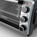 BLACK+DECKER 6-Slice Toaster Oven, Black - TO1950SBD