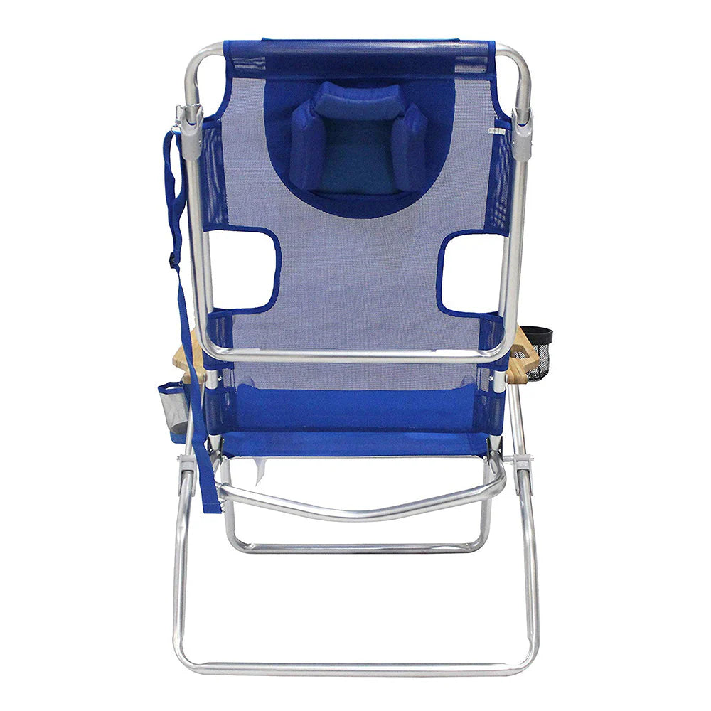 Ostrich 3-N-1 Altitude Outdoor Reclining Beach Chair, Blue - 16-Inch Height