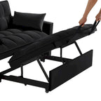4-in-1 Velvet Pull-Out Sleeper Sofa Bed Loveseat With Reclining Backrest And 2 Side Pockets
