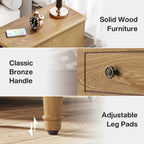 Solid Wood Narrow End Table With 3 Drawers - Fully Assembled