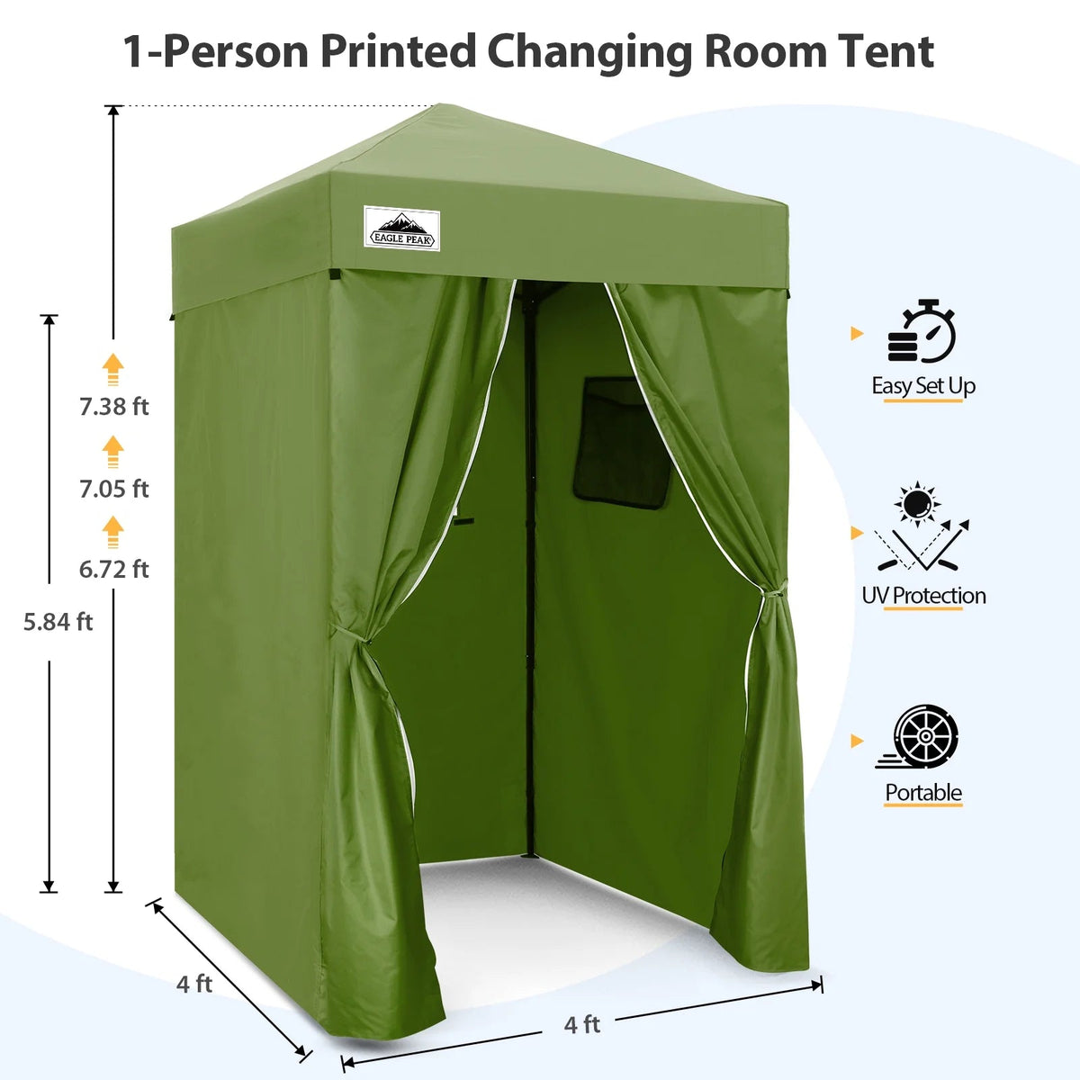 EAGLE PEAK Ultra Compact 4 ft x 4 ft Pop-Up Changing Room Canopy - Flex