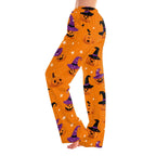Fabrcox Halloween Womans Pajama Pants Ghost Pumpkin Candy Sleep Pants Women Fall Winter Festival Soft Lounge Pants for Women Khaki S
