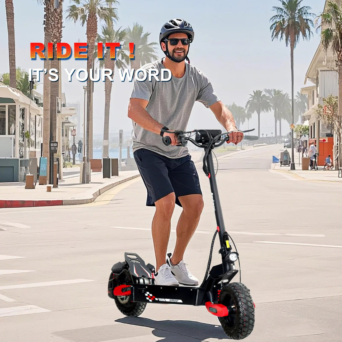 Off Road Electric Scooter For Adults, 1200W, 11 in Tires, 330 lb Load - GT06